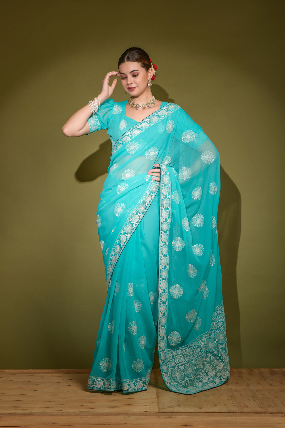 Breathtaking Georgette Saree with | An Exclusive Designer Masterpiece