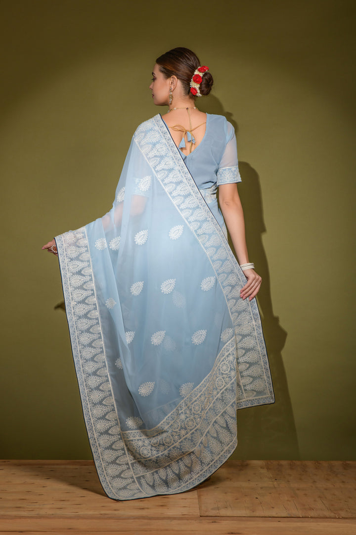 Breathtaking Georgette Saree with | An Exclusive Designer Masterpiece