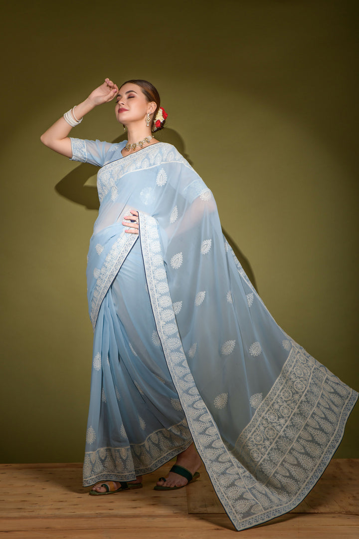 Breathtaking Georgette Saree with | An Exclusive Designer Masterpiece