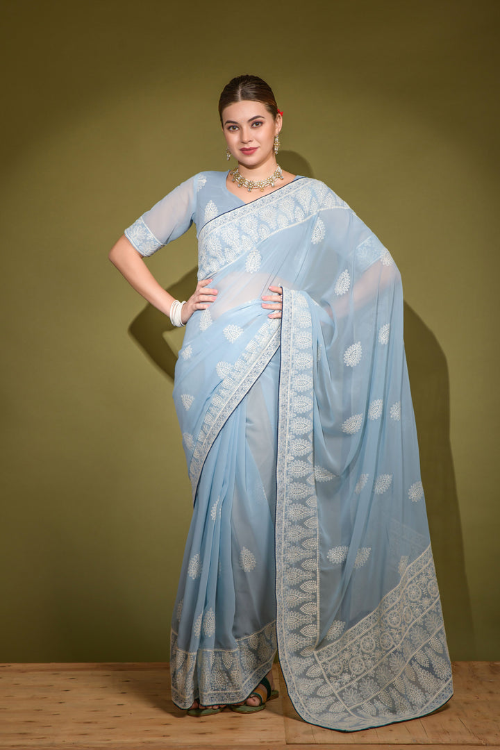 Breathtaking Georgette Saree with | An Exclusive Designer Masterpiece