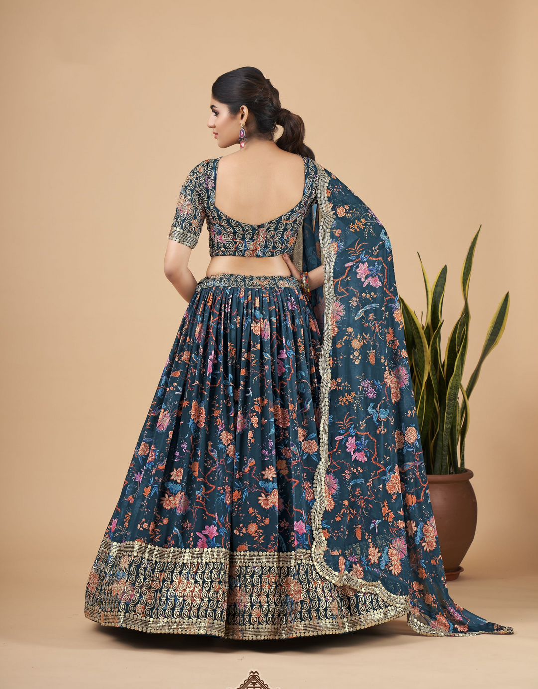 Elegant Faux Georgette Lehenga with Dupatta | A Graceful Addition to Your Wardrobe