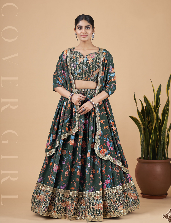 Elegant Faux Georgette Lehenga with Dupatta | A Graceful Addition to Your Wardrobe