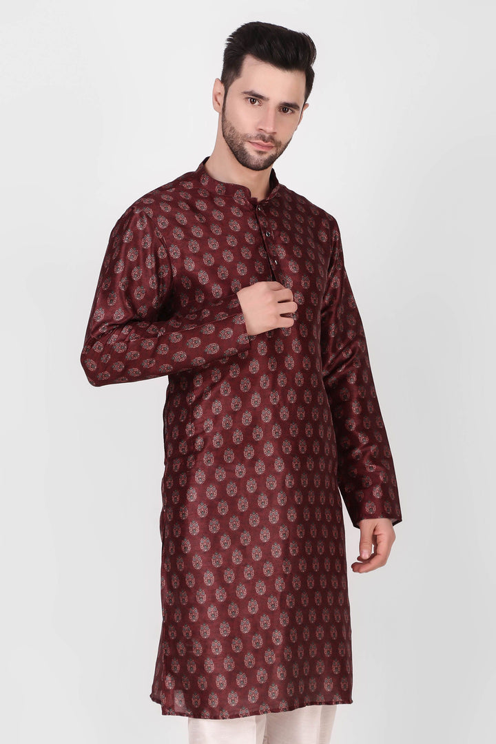 Designer Art Silk Kurta Pajama Set | Festive Wear