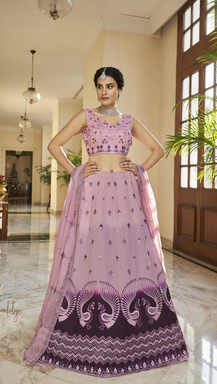 Sophisticated Art Silk Lehenga with Dupatta | Crafted for Timeless Elegance