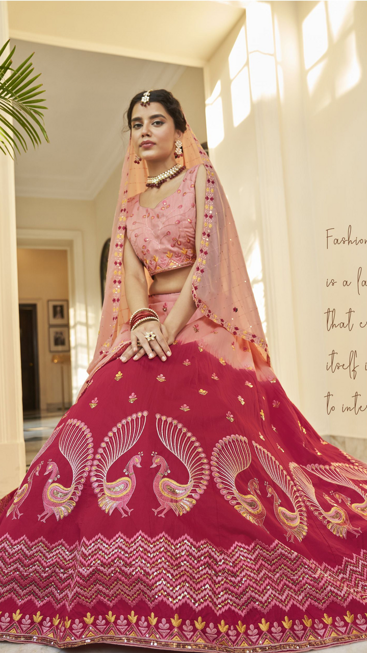 Sophisticated Art Silk Lehenga with Dupatta | Crafted for Timeless Elegance