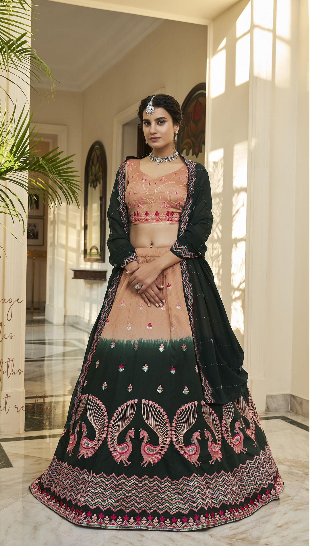 Sophisticated Art Silk Lehenga with Dupatta | Crafted for Timeless Elegance