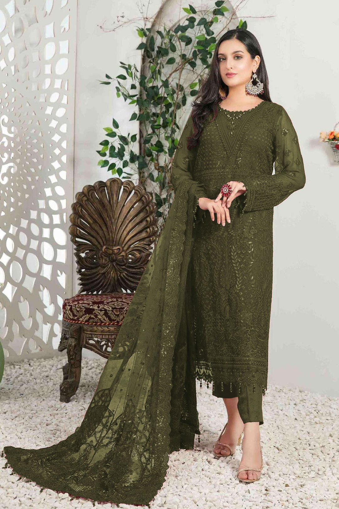 Faux-Georgette Salwar Kameez | Heavy Designer Sequins Embroidery for Parties