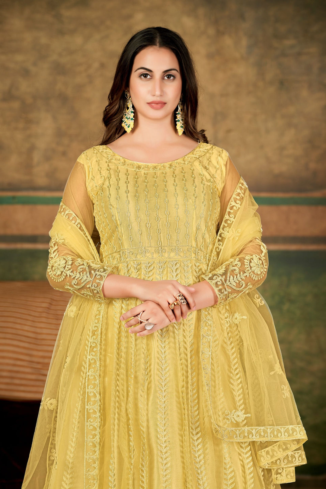 Designer Embroidered Anarkali | Net Top & Santoon Bottom | Perfect for Weddings & Parties