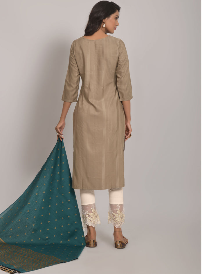 Stylish Readymade Kurti Set | Viscose Rayon, Lycra & Jacquard Dupatta