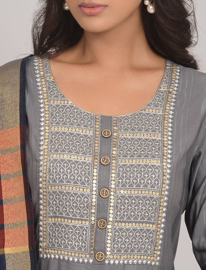 Stylish Readymade Kurti Set | Viscose Rayon, Lycra & Jacquard Dupatta