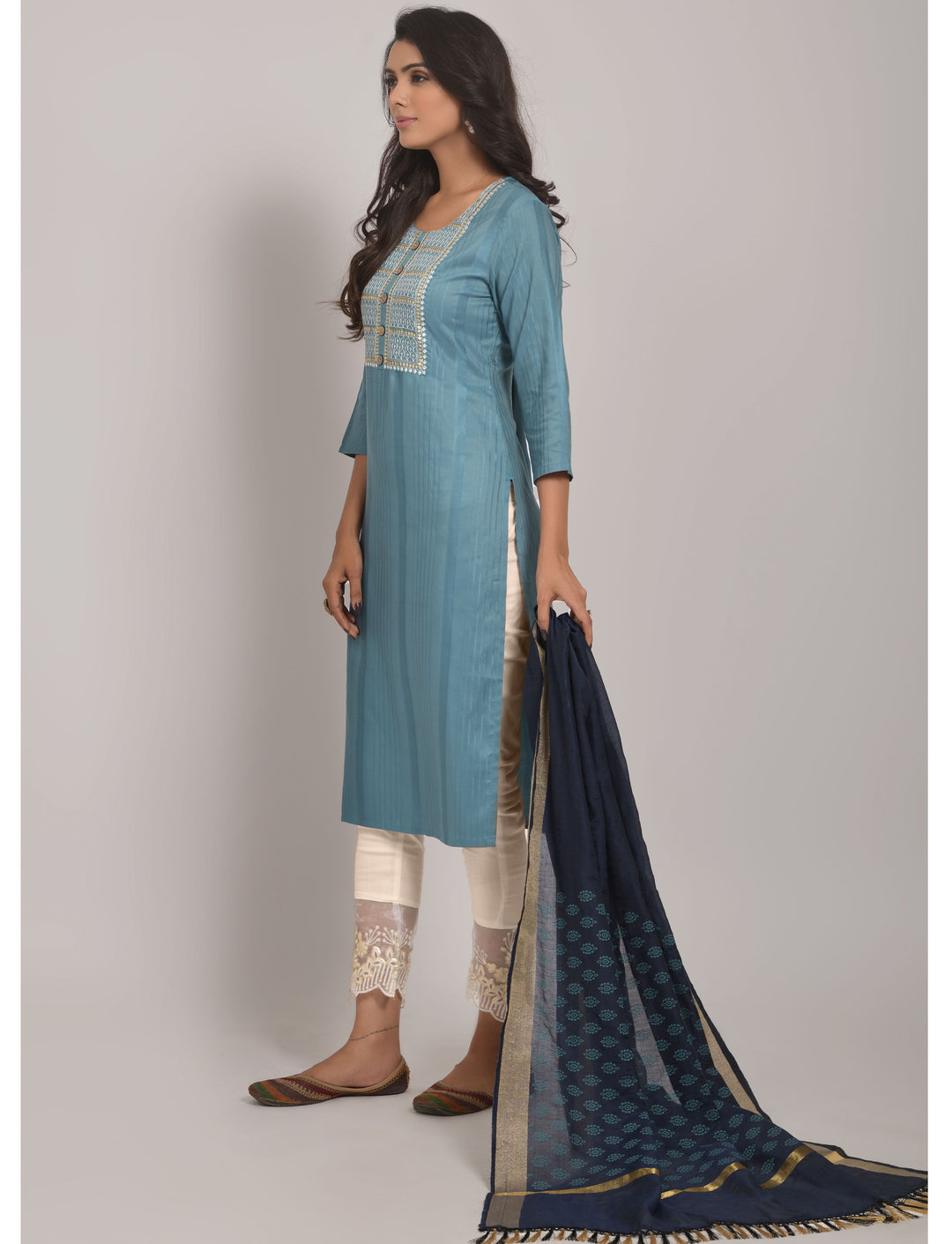 Stylish Readymade Kurti Set | Viscose Rayon, Lycra & Jacquard Dupatta