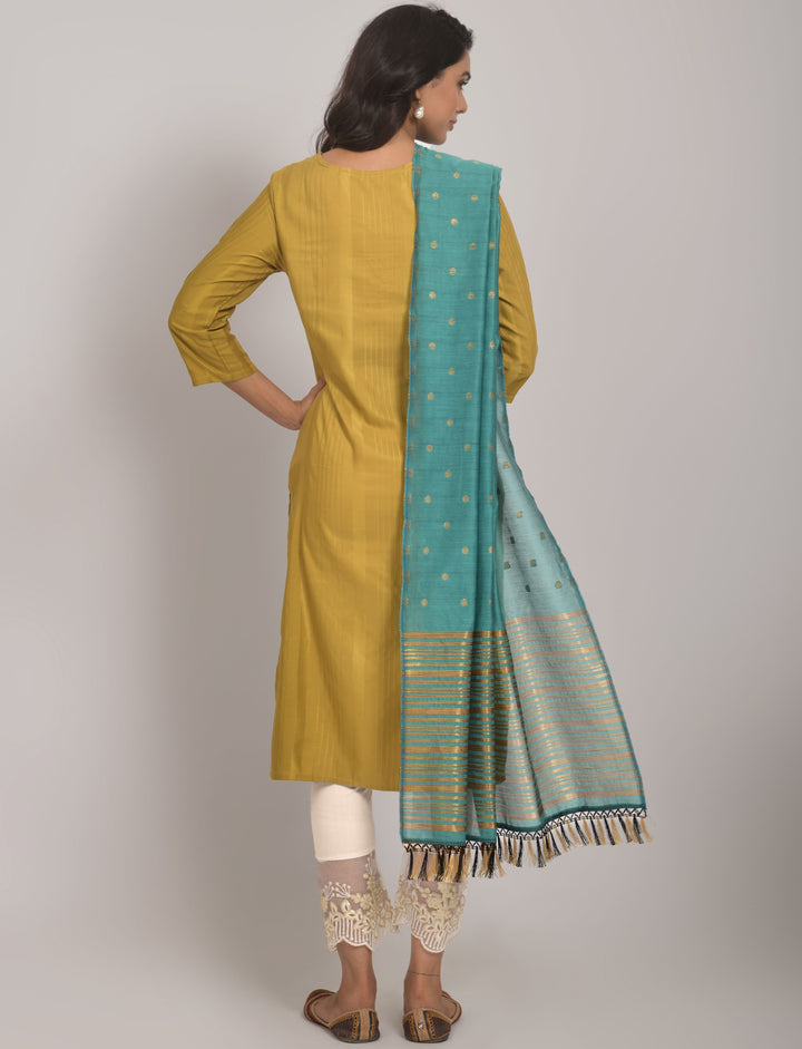 Stylish Readymade Kurti Set | Viscose Rayon, Lycra & Jacquard Dupatta