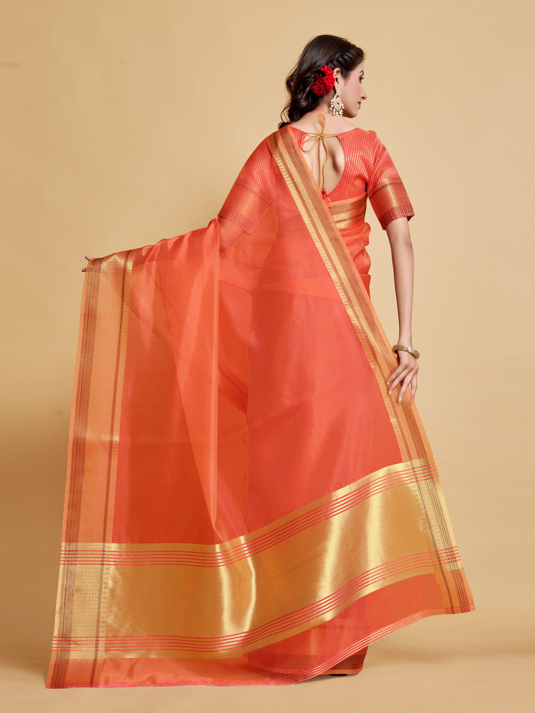 Breathtaking Organza Saree with | Elegance Redefined for Weddings