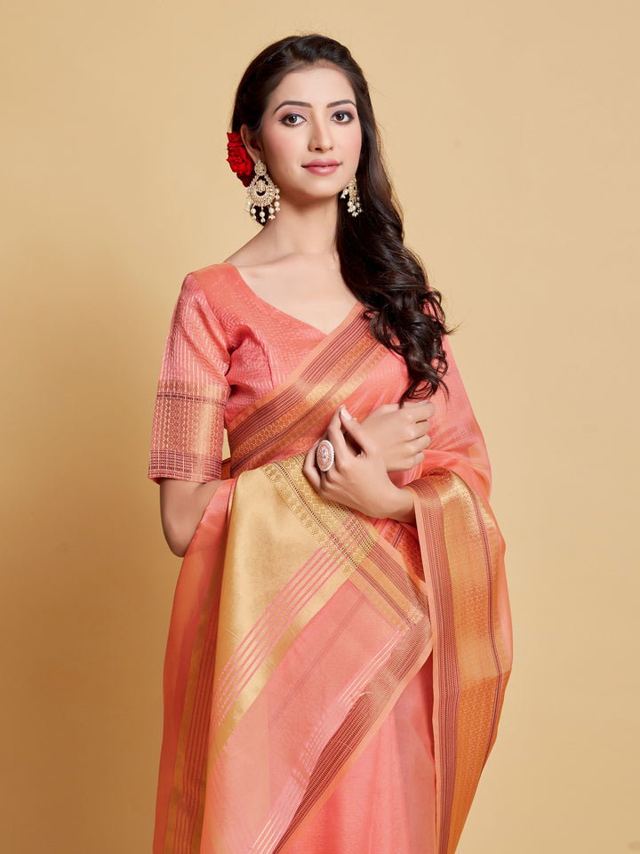 Breathtaking Organza Saree with | Elegance Redefined for Weddings