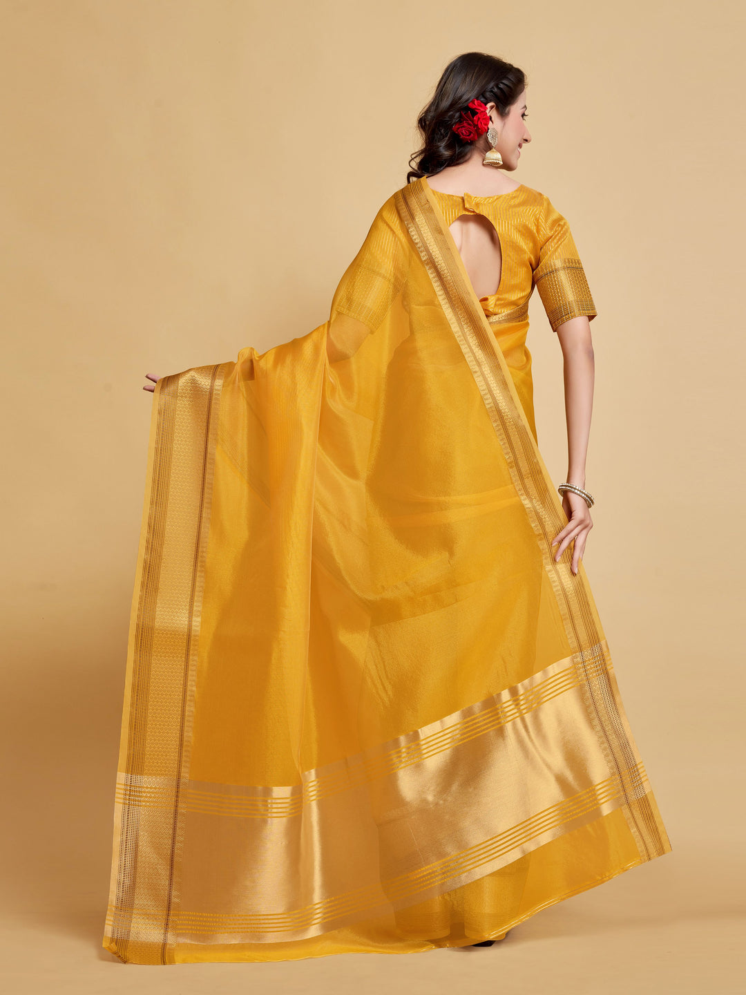 Breathtaking Organza Saree with | Elegance Redefined for Weddings