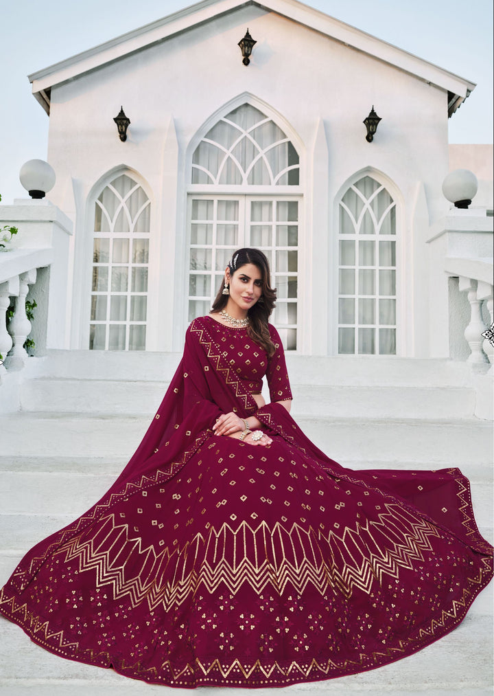 Designer Pink Lehenga | Georgette with Thread & Sequence Embroidery Work