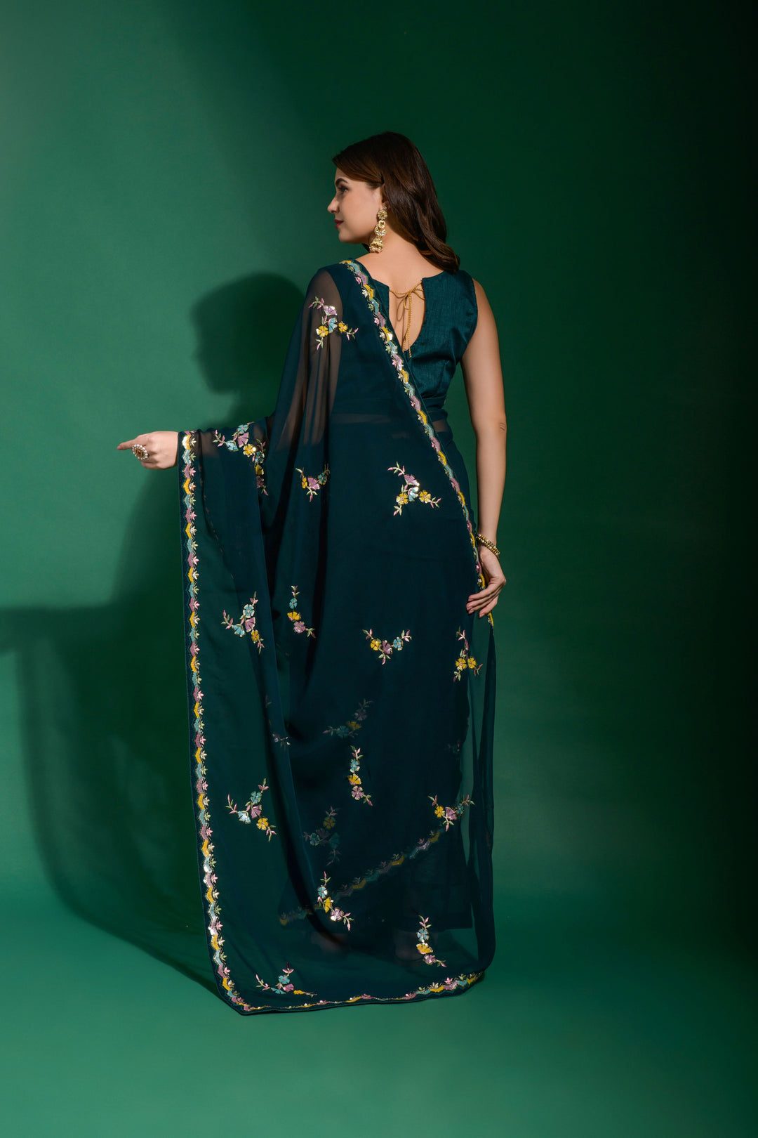 Georgette Saree with Sequance Embroidery | Wedding & Festive Essential