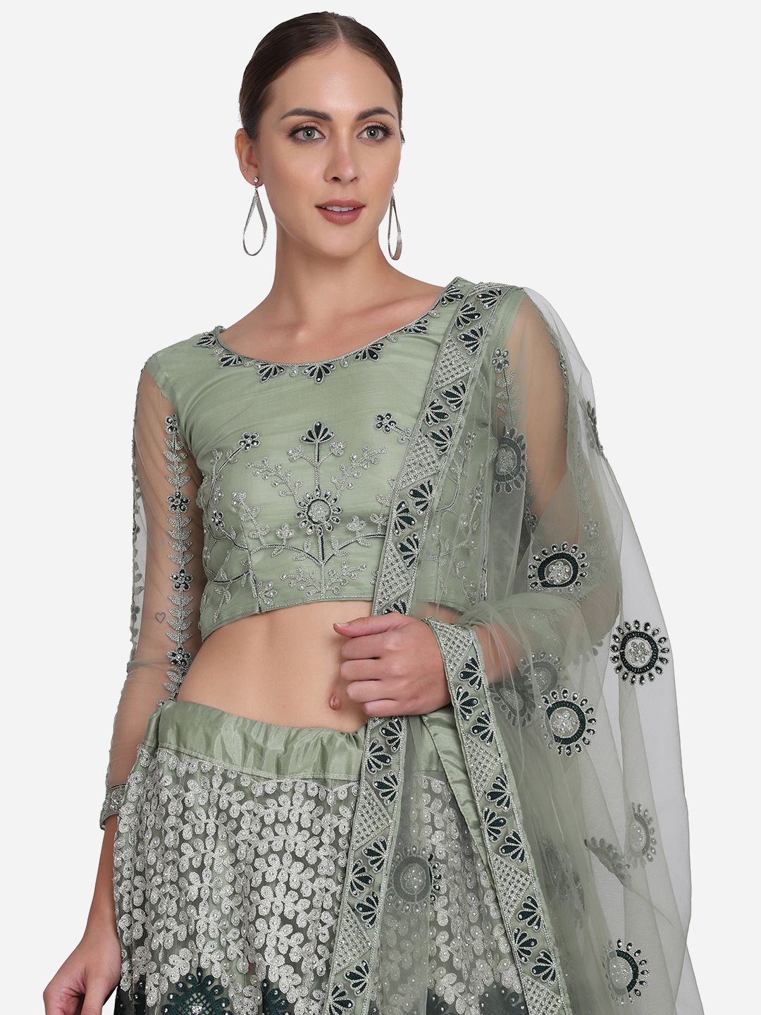 Elegant Light Green Lehenga Choli | Designer Embroidery for Weddings & Parties