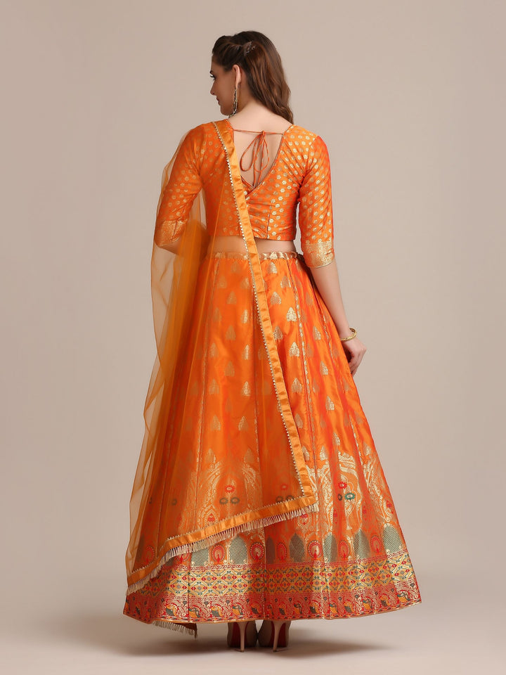 Jacquard Silk Lehenga Choli | Heavy Woven Jari Designer Work for weddings