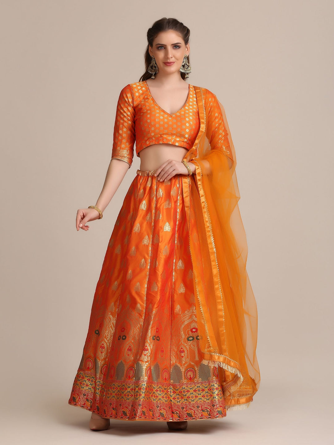 Jacquard Silk Lehenga Choli | Heavy Woven Jari Designer Work for weddings