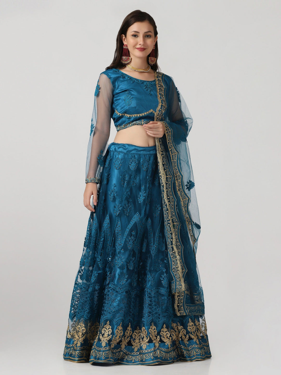 Net Lehenga Choli with Net Dupatta | Designer Embroidery & Stone Work For festive