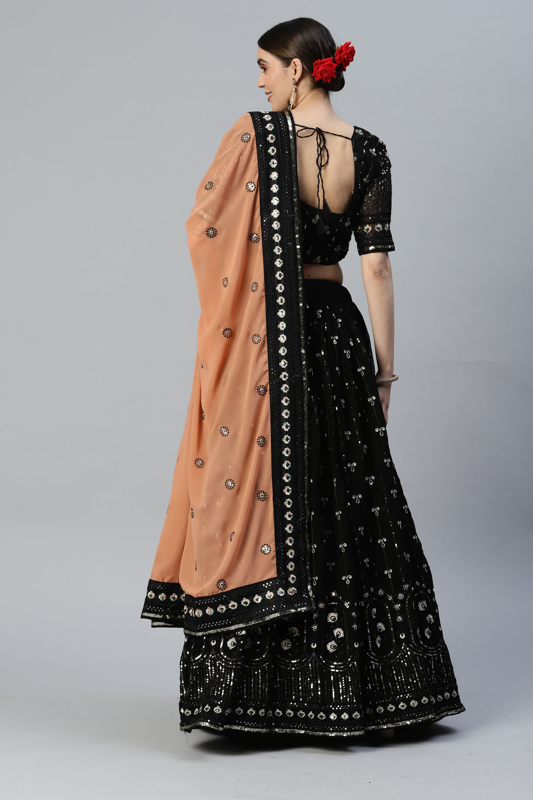 Designer Georgette Lehenga with Thread Embroidery | Perfect for Weddings & Parties