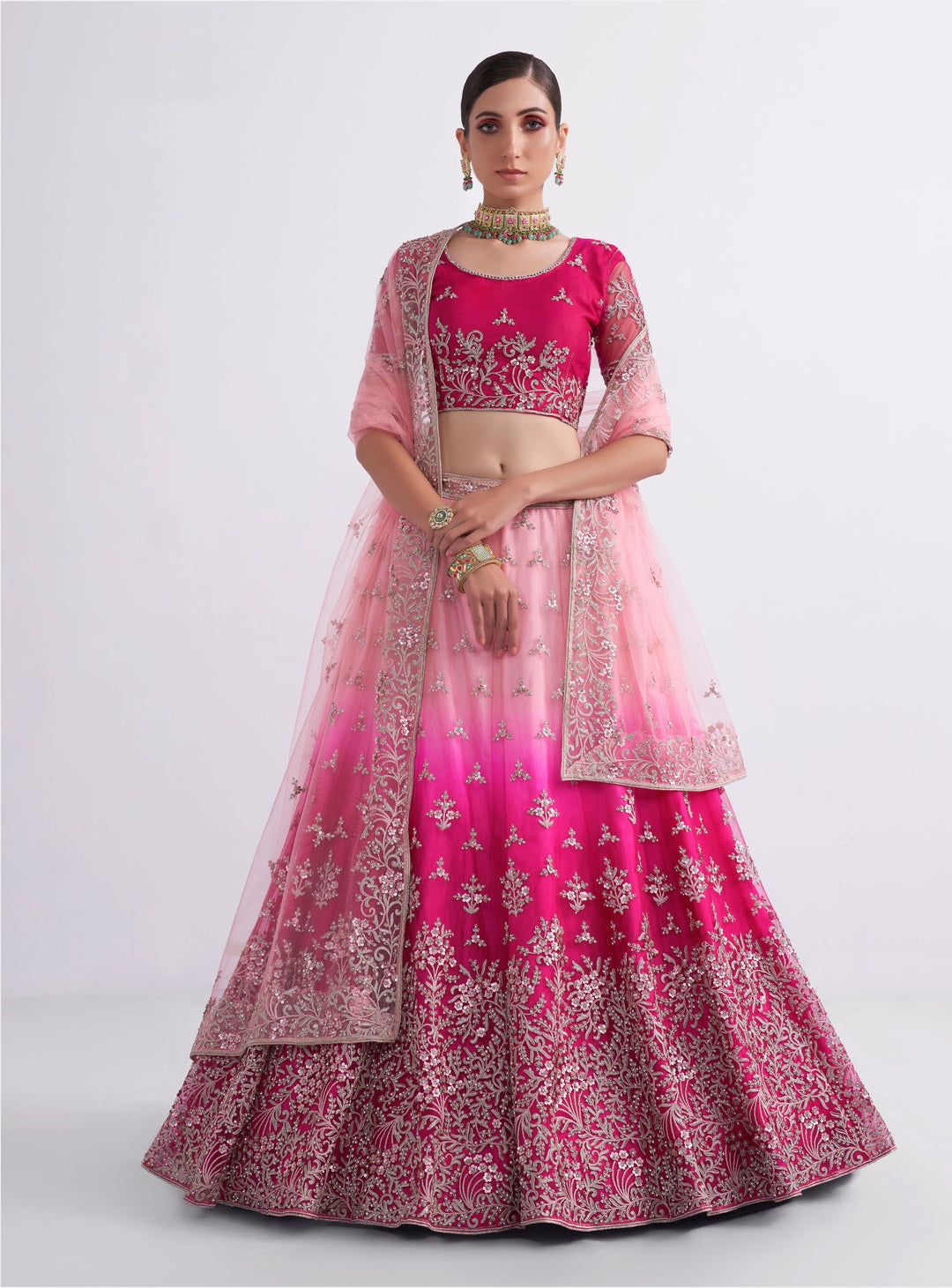 Soft-Net Cord & Sequins Embroidery Lehenga | Perfect for Weddings & Parties