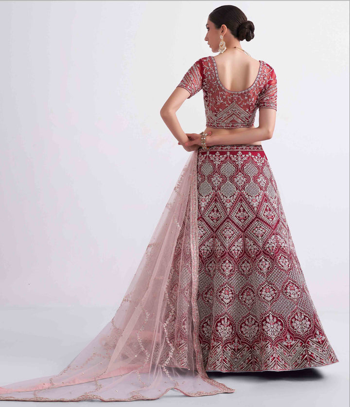 Elegant Soft-Net Lehenga | Cord & Sequins Embroidery for Weddings & Parties