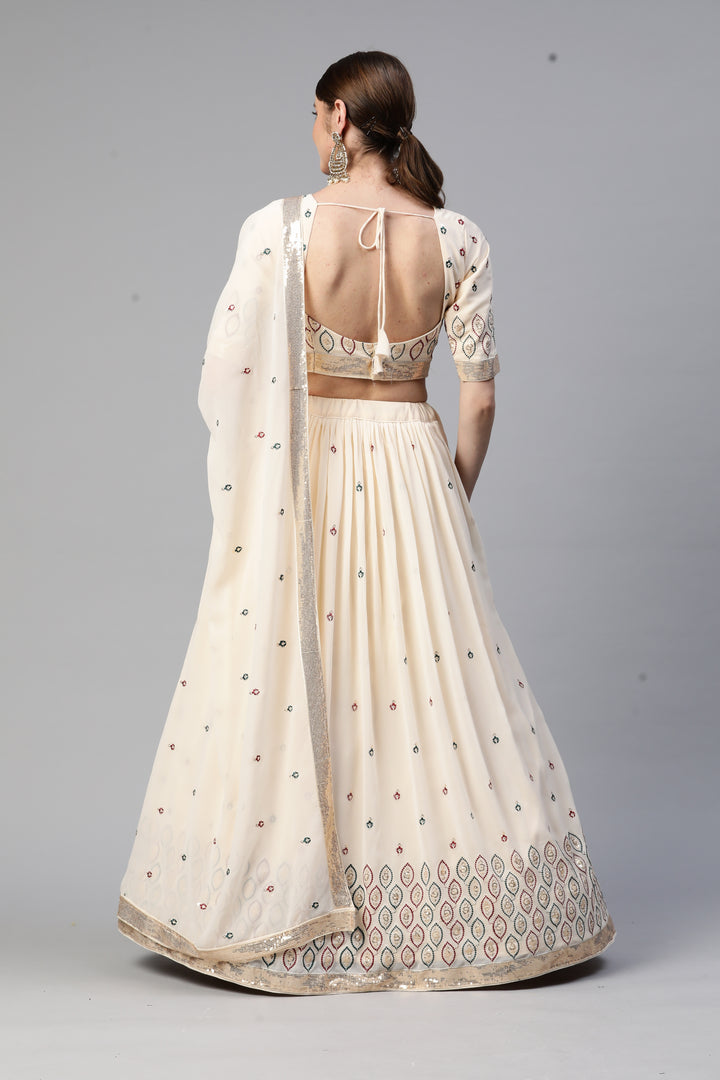 Elegant Georgette Lehenga | Heavy Sequence Embroidery for Weddings & Events