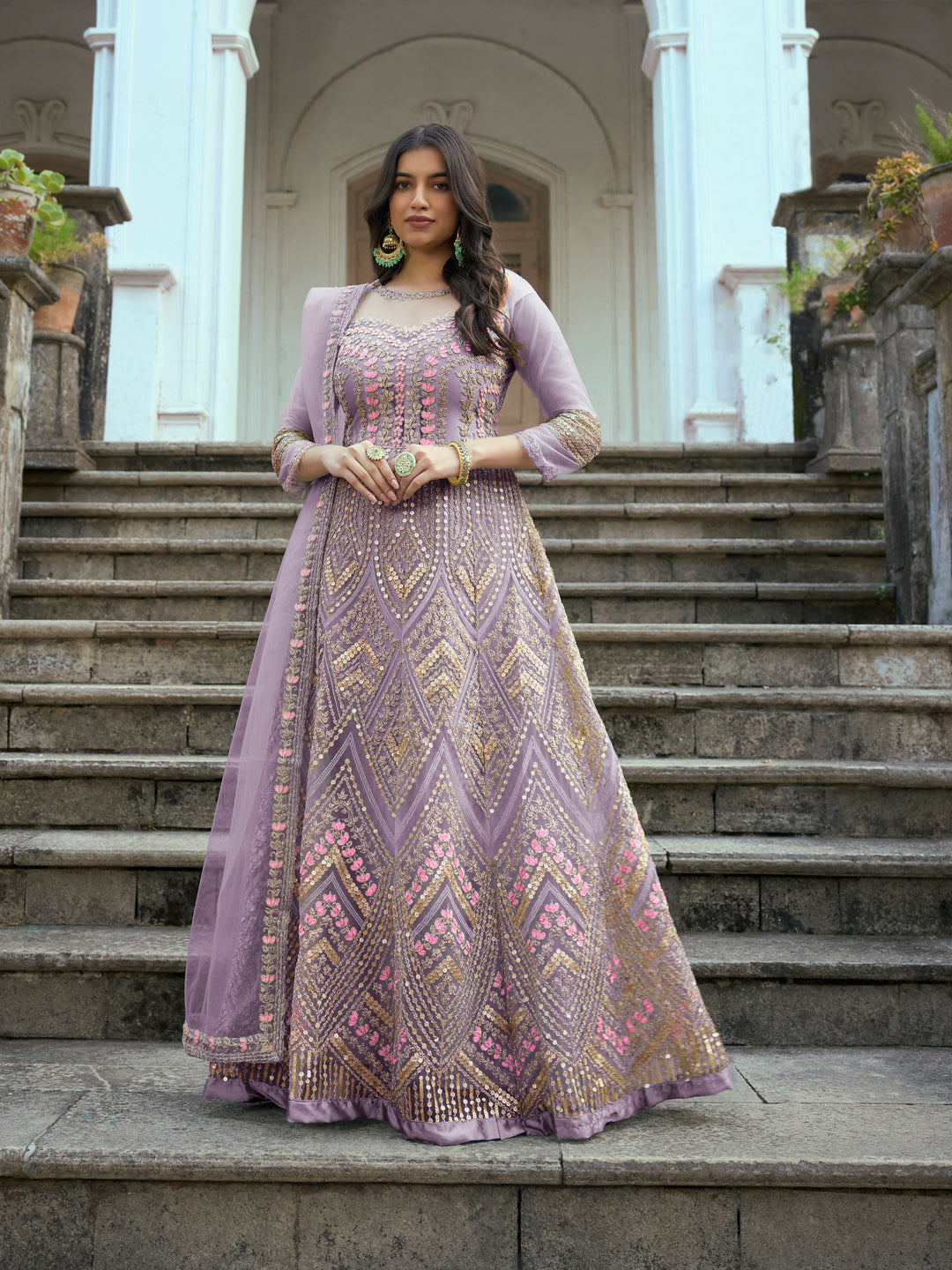 Elegant Anarkali Dress | Heavy Designer Embroidery | Perfect for Weddings & Parties