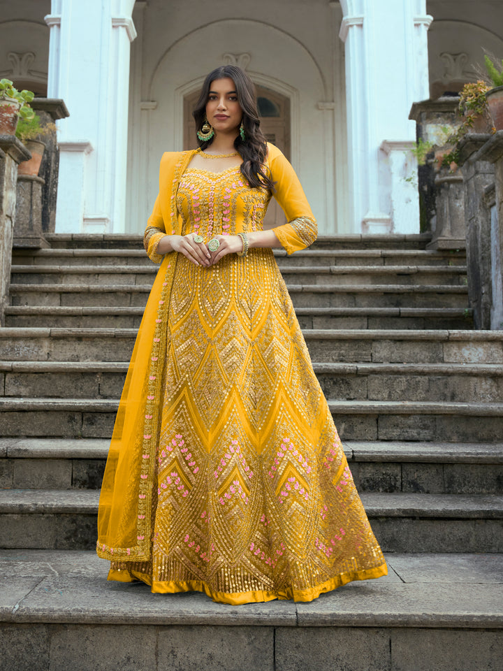 Elegant Anarkali Dress | Heavy Designer Embroidery | Perfect for Weddings & Parties