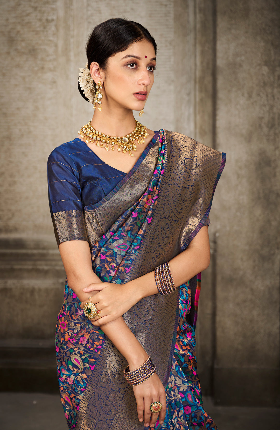 Sophisticated Banarasi Silk Saree with | A Stylish and Sophisticated Choice