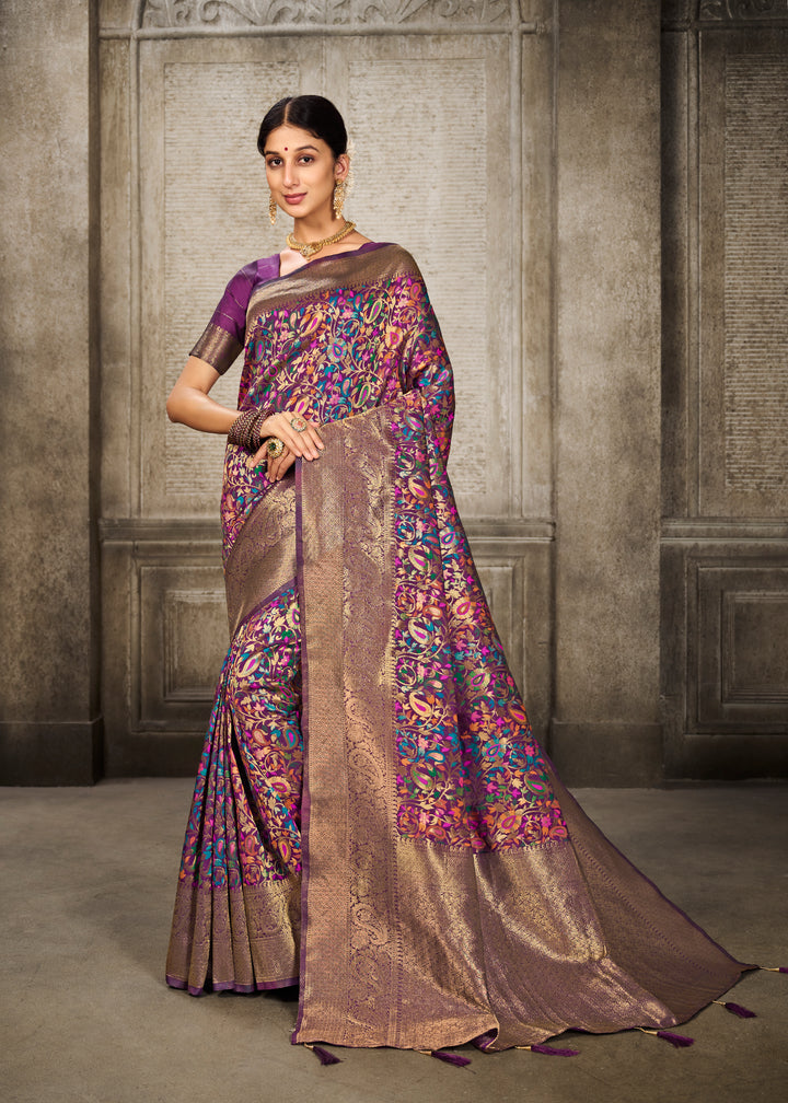 Sophisticated Banarasi Silk Saree with | A Stylish and Sophisticated Choice