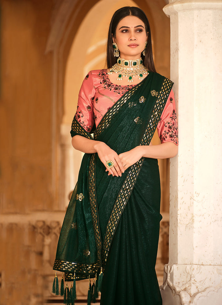 Sophisticated Chinon Saree with | A Captivating Traditional Ensemble