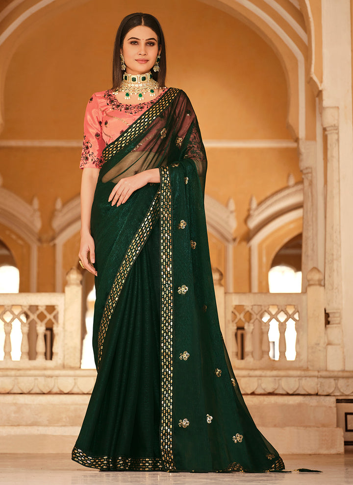 Sophisticated Chinon Saree with | A Captivating Traditional Ensemble