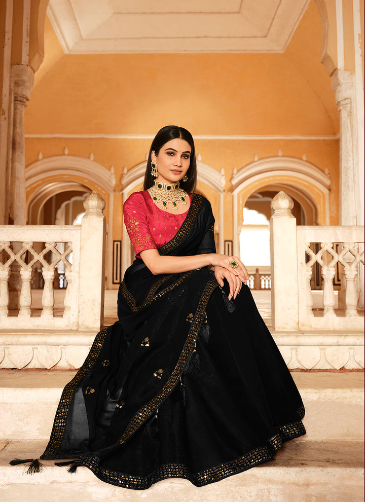 Sophisticated Chinon Saree with | A Captivating Traditional Ensemble