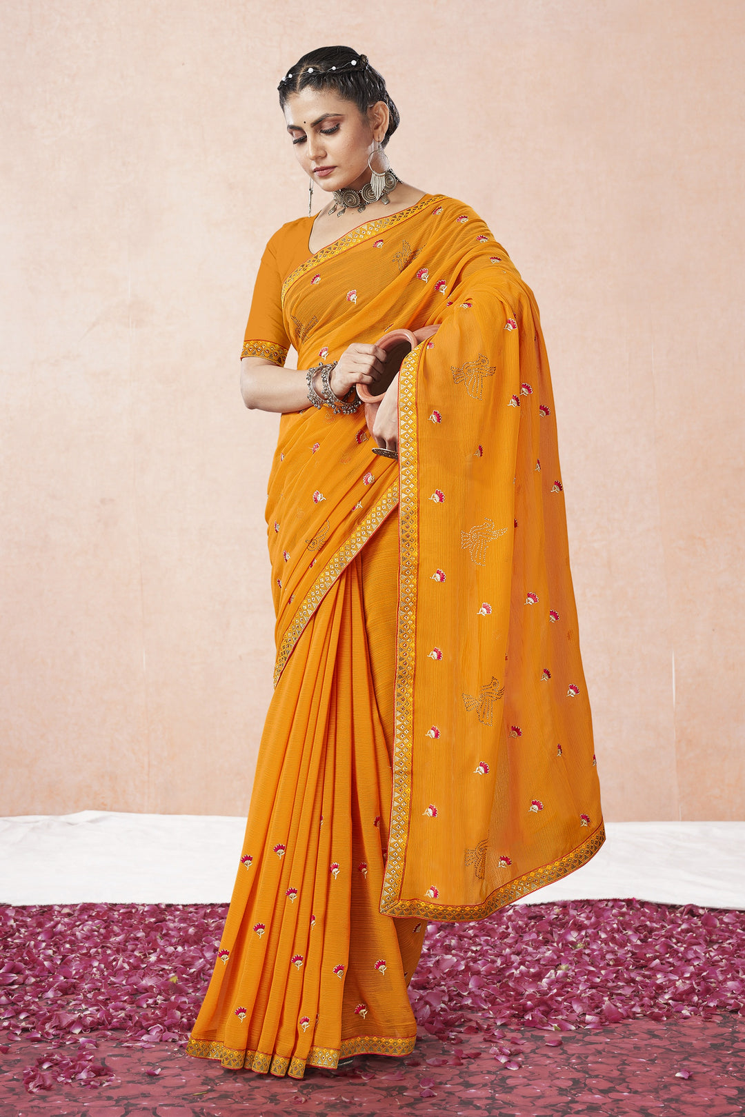 Sophisticated Georgette Saree with | A Captivating Traditional Ensemble