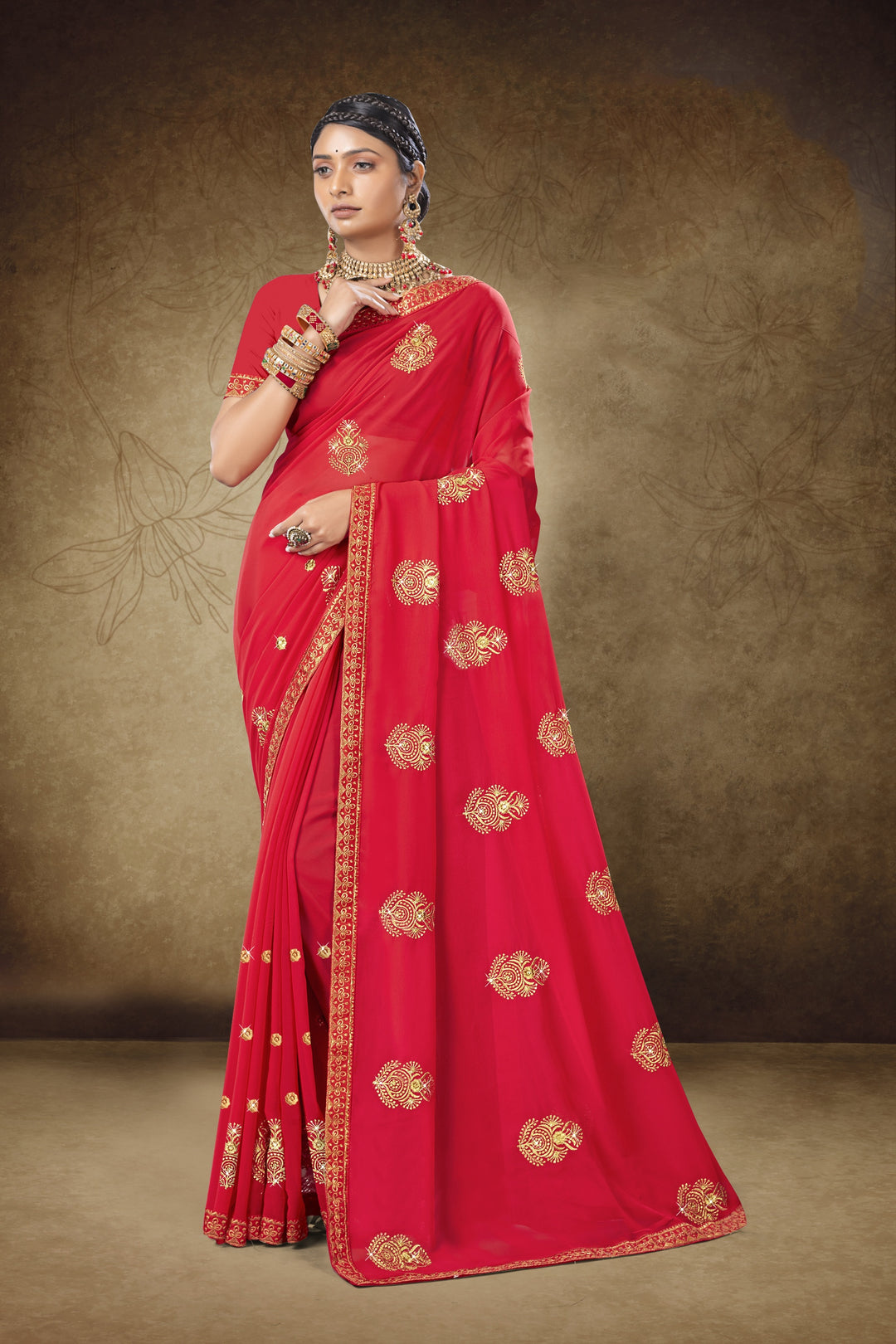 Exquisite Georgette Saree with | A Graceful Addition to Your Wardrobe