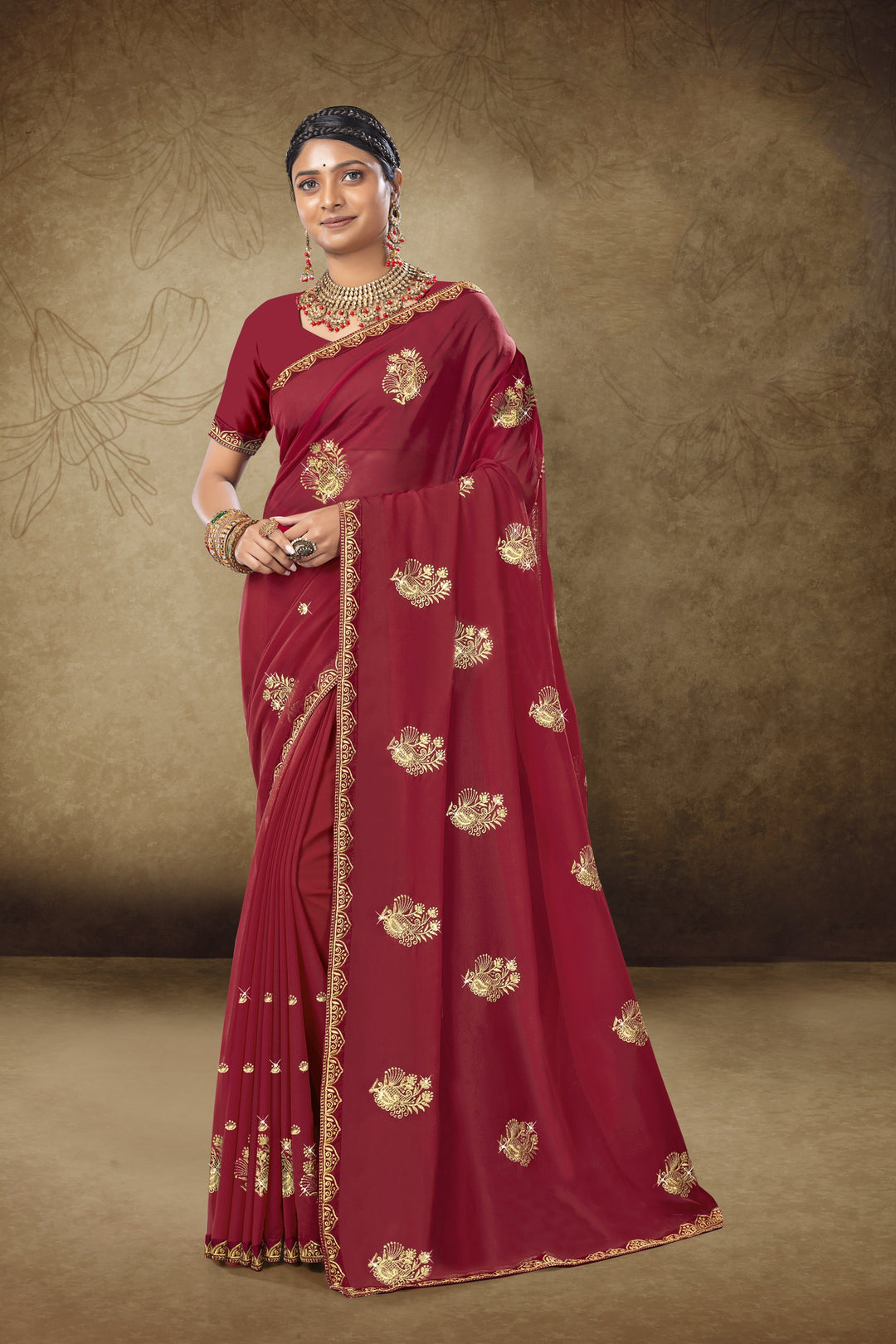 Exquisite Georgette Saree with | A Graceful Addition to Your Wardrobe