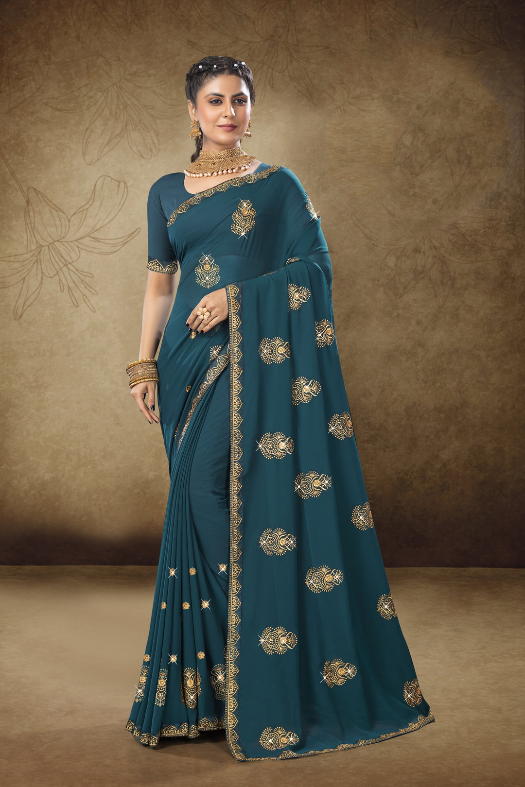 Exquisite Georgette Saree with | A Graceful Addition to Your Wardrobe