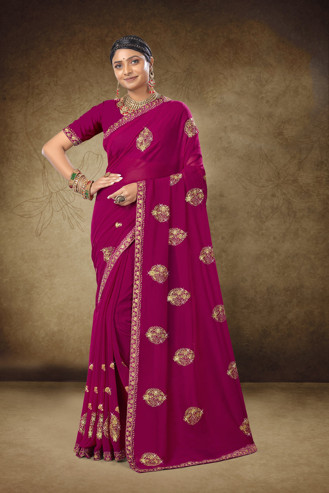 Exquisite Georgette Saree with | A Graceful Addition to Your Wardrobe