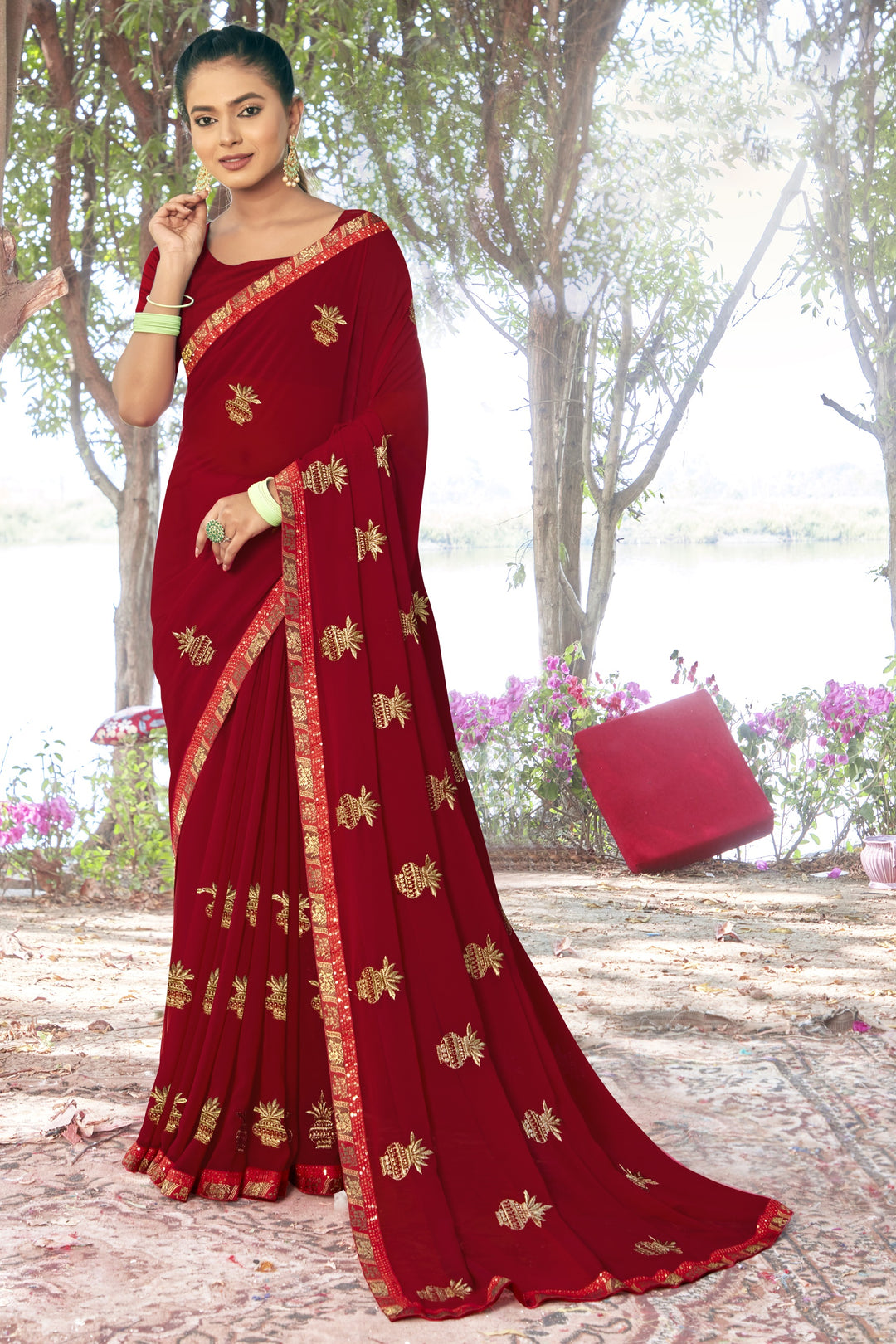 Stunning Georgette Saree with | An Exclusive Designer Masterpiece