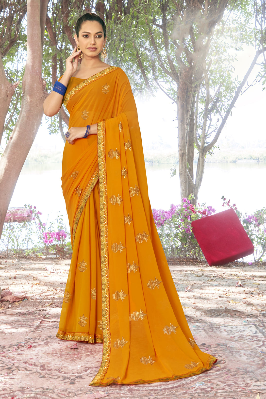 Stunning Georgette Saree with | An Exclusive Designer Masterpiece