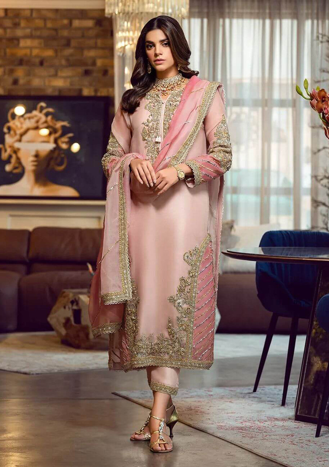 Designer Embroidered Salwar Kameez | Faux-Georgette & Santoon Fabric