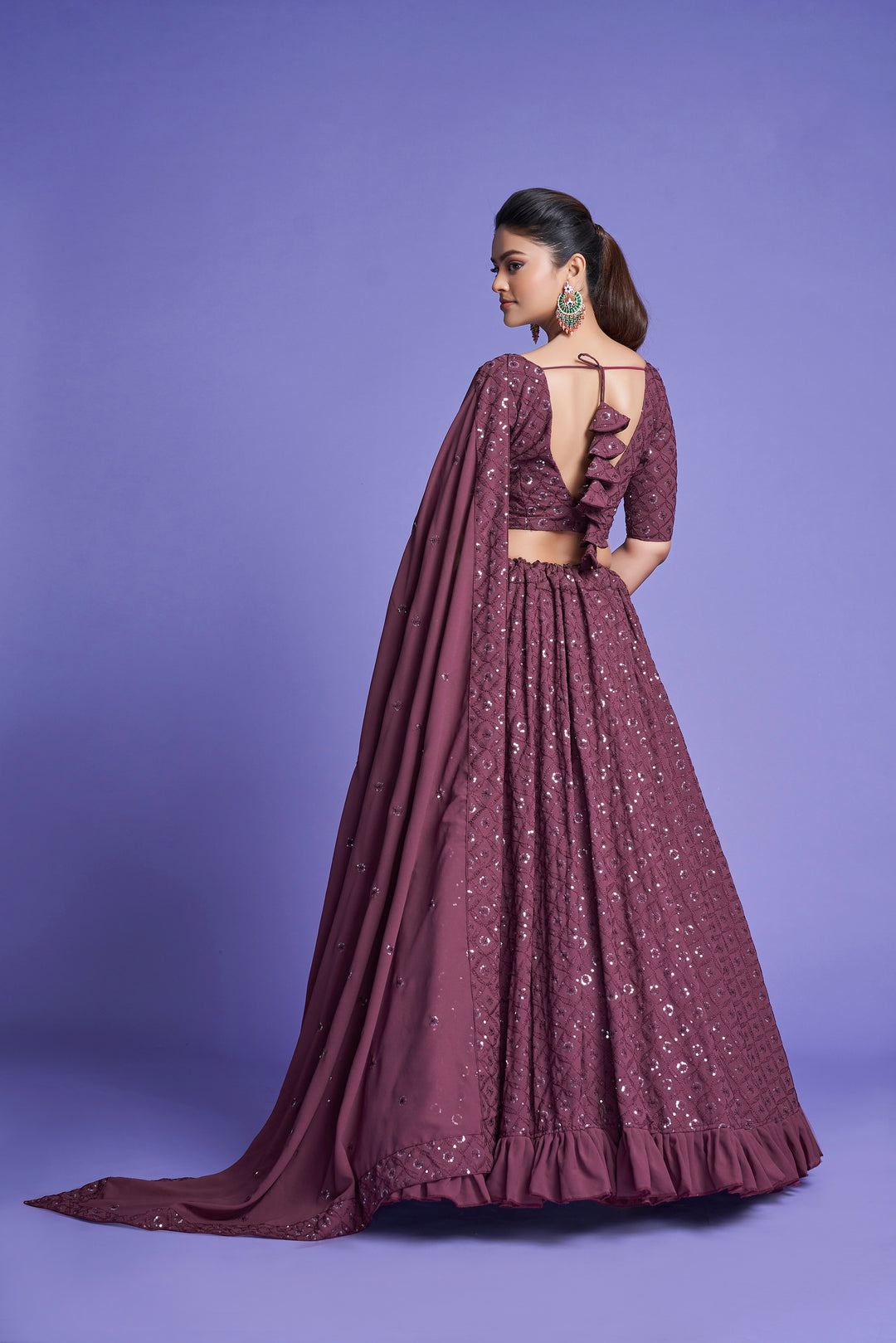 Georgette Lehengas with Thread & Sequin Embroidery | Wedding & Party Wear