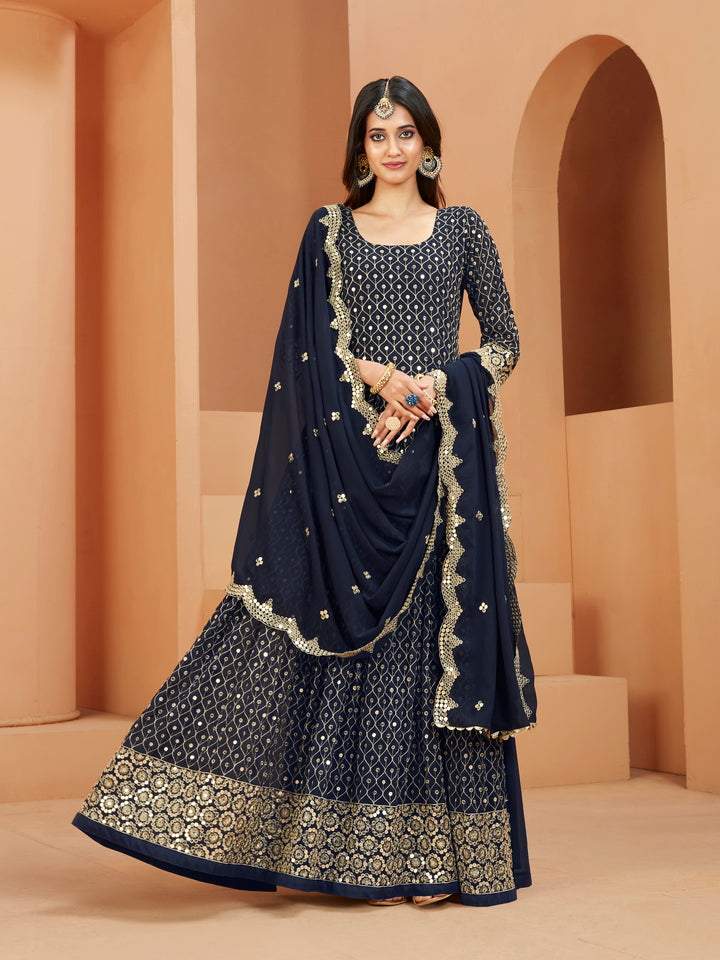 Faux Georgette Anarkali Suit | Heavy Designer Embroidery with Dupatta