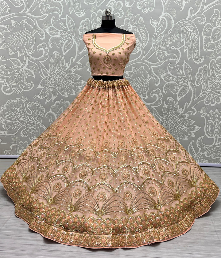 Stunning Bridal Net Lehenga with Dupatta | A Graceful Addition to Your Wardrobe