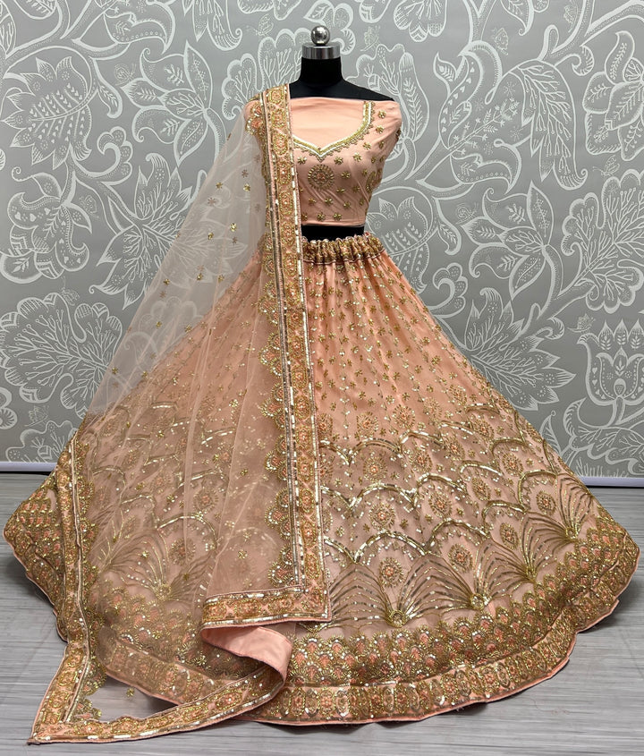 Stunning Bridal Net Lehenga with Dupatta | A Graceful Addition to Your Wardrobe