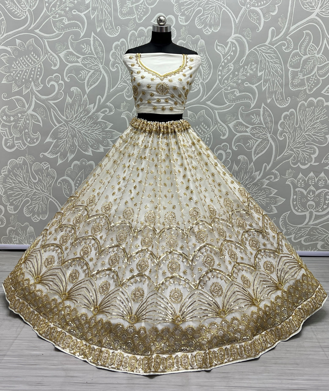 Stunning Bridal Net Lehenga with Dupatta | A Graceful Addition to Your Wardrobe