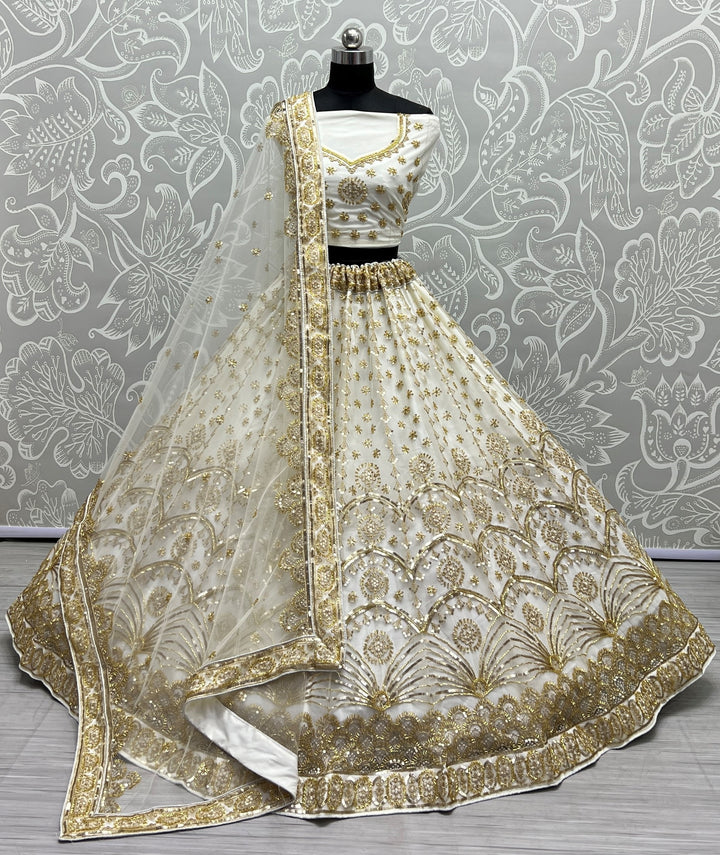 Stunning Bridal Net Lehenga with Dupatta | A Graceful Addition to Your Wardrobe